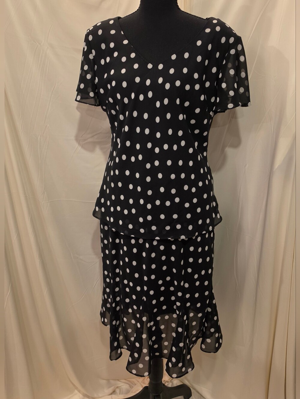 2 Pc Drapers & Damons Polka Dot Skirt Set Vintage Retro Career Outfit 14